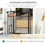 Push Fit Dog Gate, Extendable 74-80cm with Automatic Closure, Black - Borge' Group Limited
