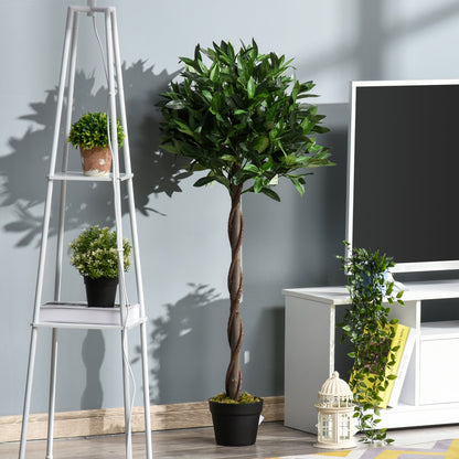 Outsunny set 2 fake laurel plants in 120cm high pot for interiors and outsiders - Borgè