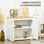 Homcom Multiuse mobile with 2 levels in chipboard and adjustable shelf, 80x37x75cm - Borgè