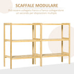 Multiuse mobile 3 levels saving in bamboo for bathroom and living room, 62x33x80cm - Borgè