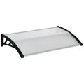 Outdoor Canopy for Windows and Doors, in Polycarbonate and Aluminum, 110x60x18cm - Transparent - Borge' Group Limited