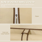 fabric wardrobe with 8 shelves and 2 bars, portable wardrobe with roller shit, 125x43x162.5cm, beige - Borgè