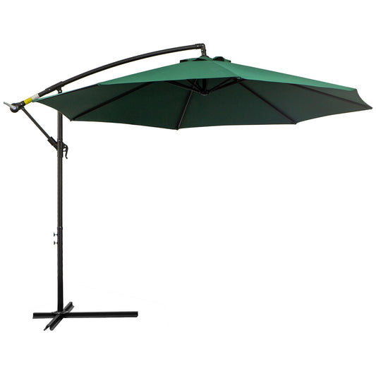 Outsunny waterproof umbrella decentralized green steel structure with crank φ300 x 250 cm - Borgè