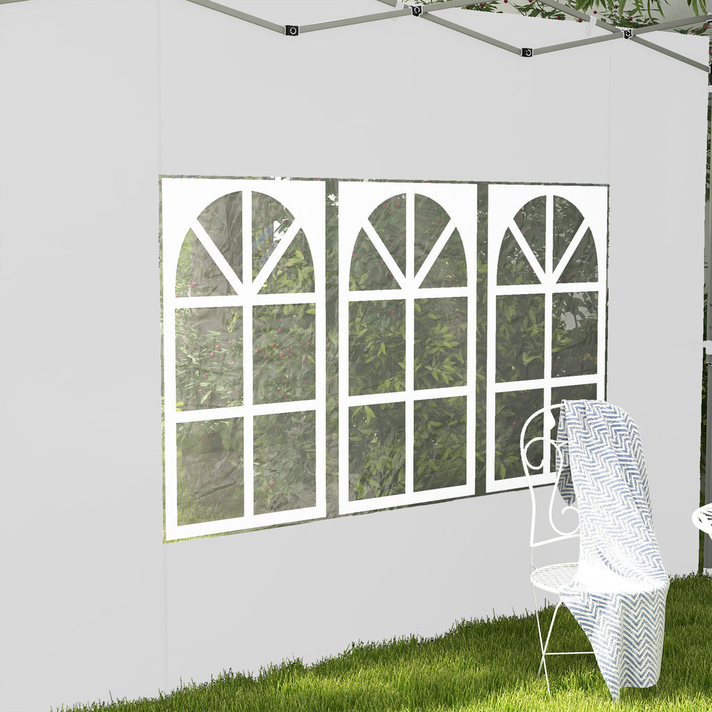 Outsunny walls for gazebo 3x3 or 3x4 with windows included, in plastic and Oxford fabric, 295x195 cm, white - Borgè