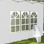 Outsunny walls for gazebo 3x3 or 3x4 with windows included, in plastic and Oxford fabric, 295x195 cm, white - Borgè