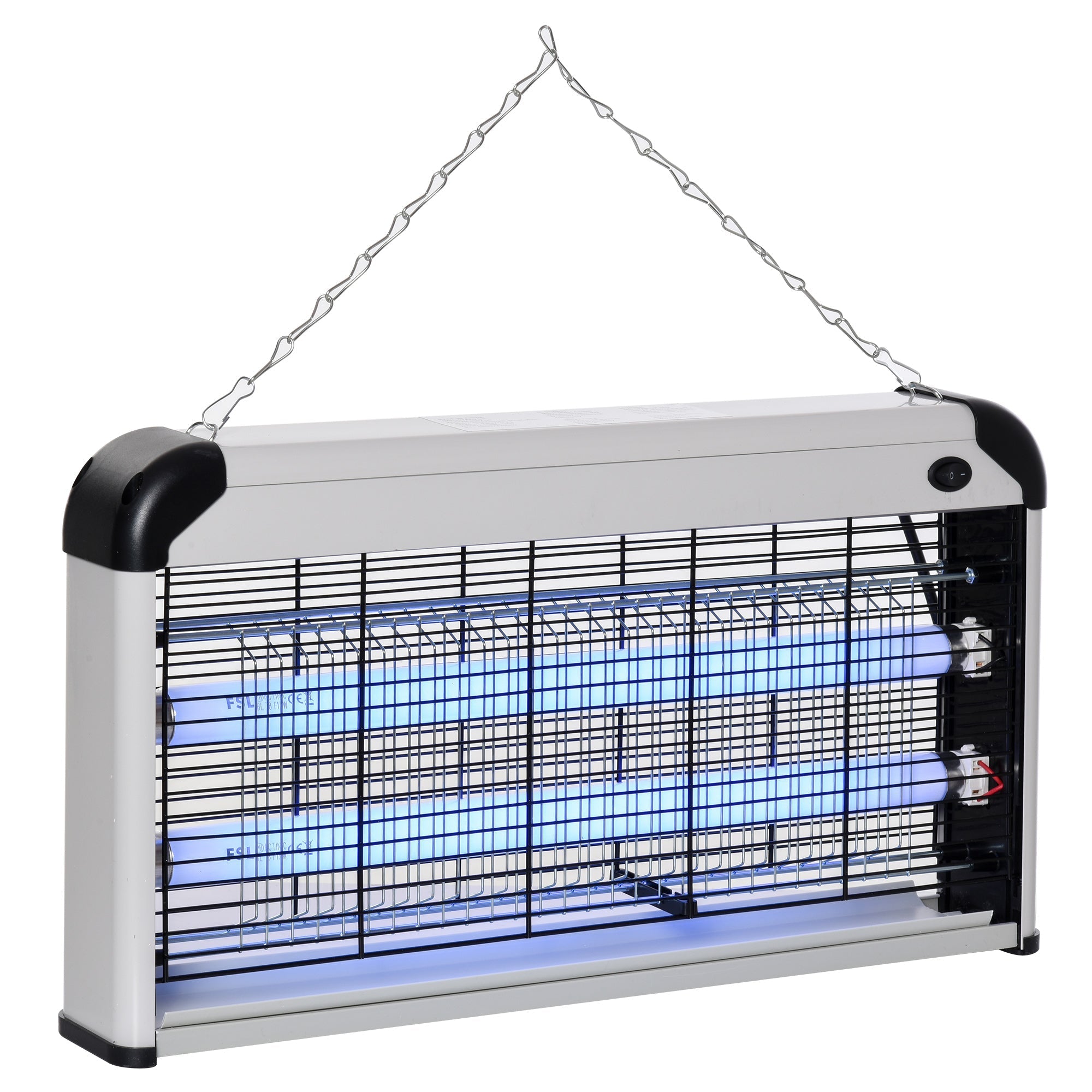 Outdoor and Indoor Electric Insect Killer with UV Mosquito Lamp for 60m², 30W Electric Mosquito Killer, Black and Silver - Borge' Group Limited