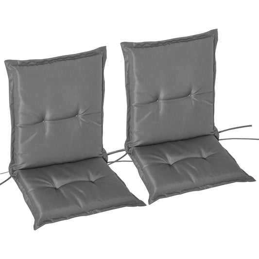 Outsunny set 2 pieces Garden chair cushion with high polyester, dark Grey backrest, 100 x 48cm - Borgè