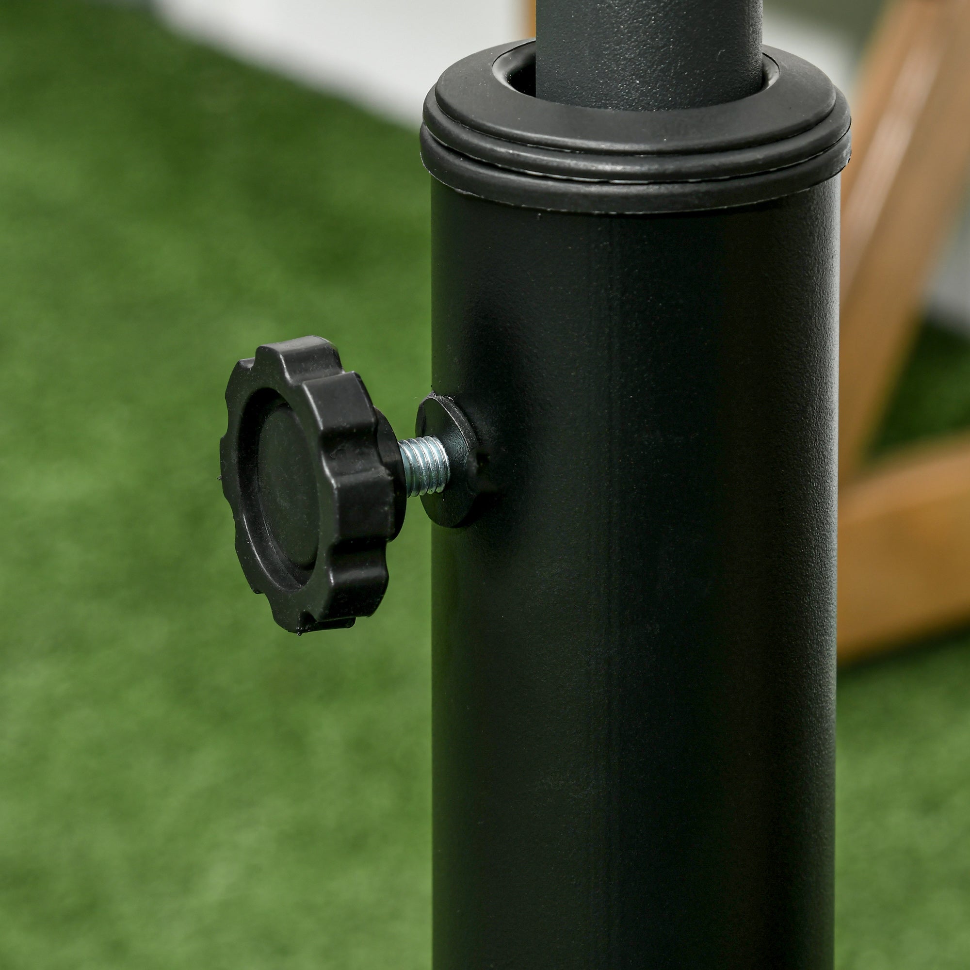 Outsunny base for 23.5kg umbrella with 2 crank and wheels, resin and steel, Ã˜53x41 cm, black - Borgè