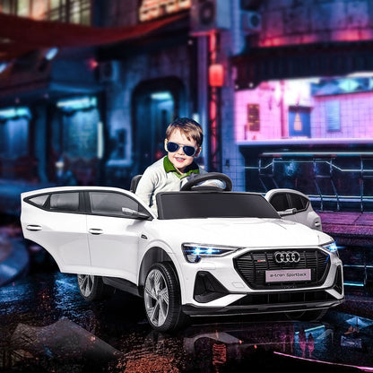 AUDI - Electric Car for Children 12V with Remote Control, Speed 3-8km/h, Lights and Music, Age 3-5 Years, White - Borgè