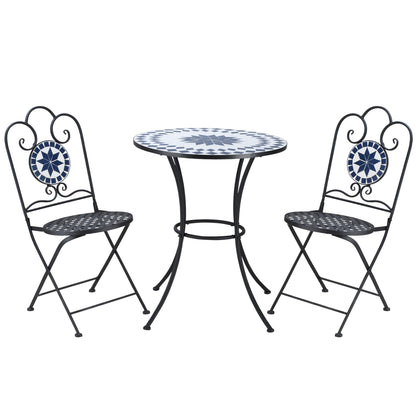 MOSAIC | 3 Pcs Garden Table and Chairs Set - Borgè