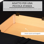 Sofa bed with storage space / 2 seater Sofa for living room and bedroom, in polycotone and rubber, dark Grey/Black - Borgè