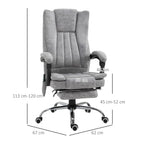 VATER ARMER OFFICE IMADANT MASSANT, HEIGHT AND RECLLUSION adjustable with footrests - Grey - Borgè