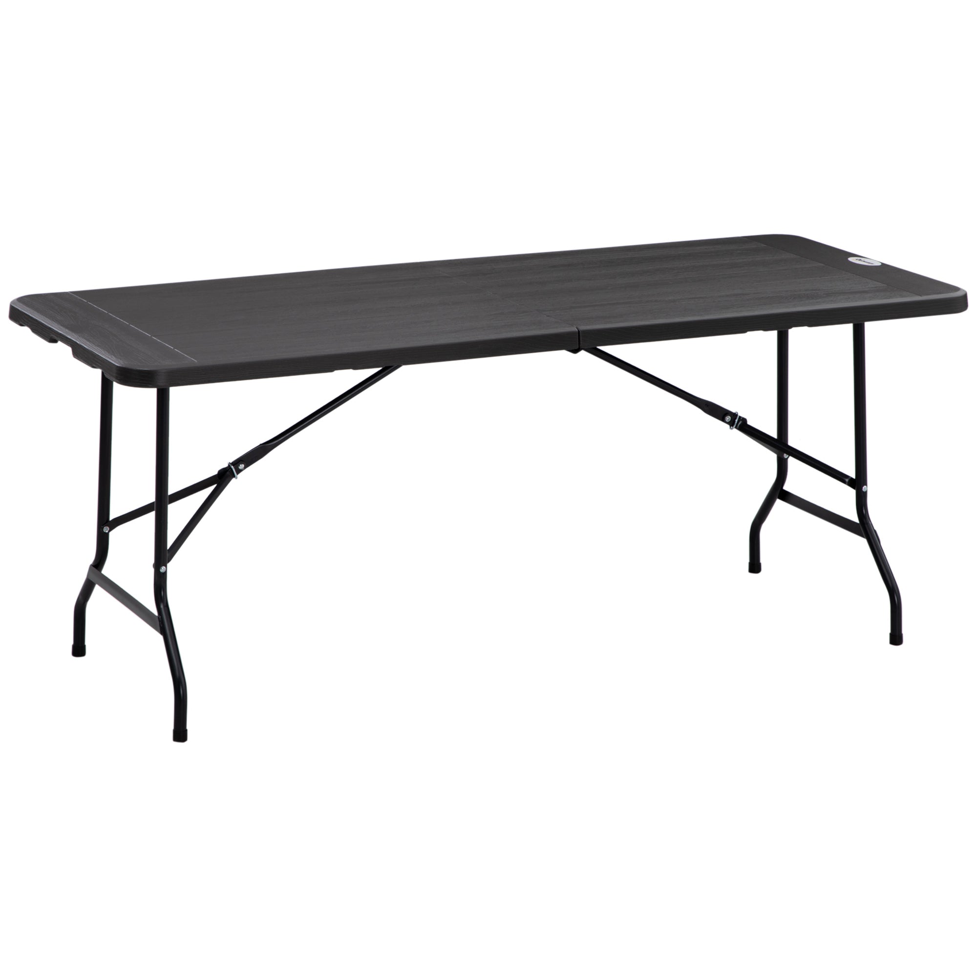 Folding Garden Table for 6 People in Steel and HDPE, 180x75.5x73cm, Dark Grey - Borge' Group Limited