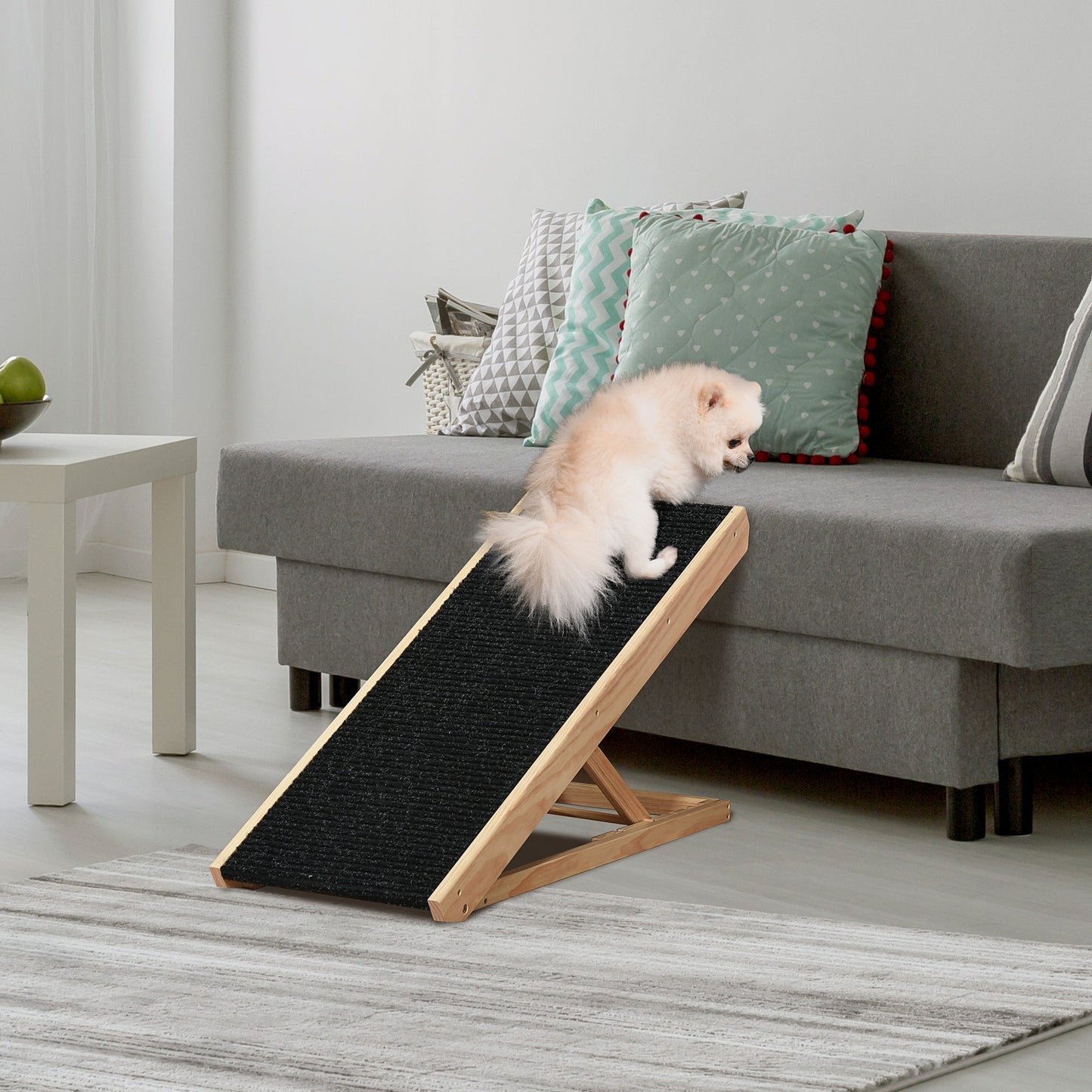 Pawhut ramp for dogs and cats up to 75kg folding non -slip and adjustable folding