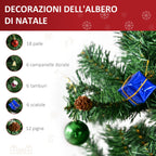 Artificial Christmas tree 180cm with balls and PVC decorations, iron - Borgè