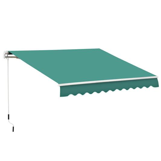 Outsunny sunglasses for outdoor outbuilding with metal and aluminum crank, 395x245cm, dark green - Borgè