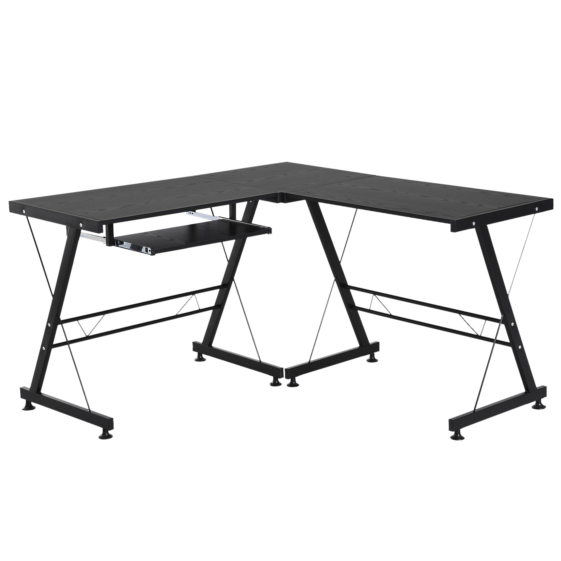 Desk convertible corner multi -show wood and black steel - Borgè