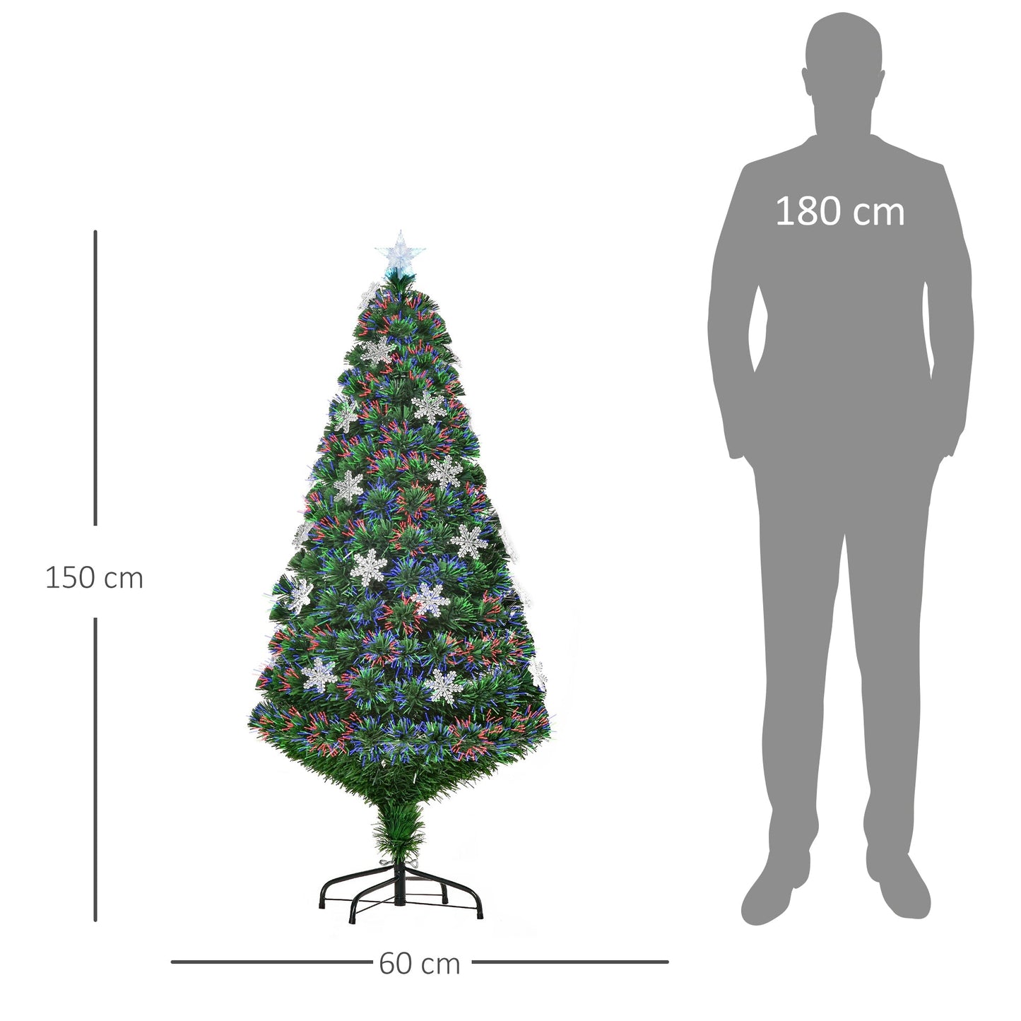 Christmas tree 20 Snow crystal LED lights 150cm - Borgè