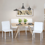 set 4 padded chairs for dining room with skilled coating, 41x50x91cm - white - Borgè