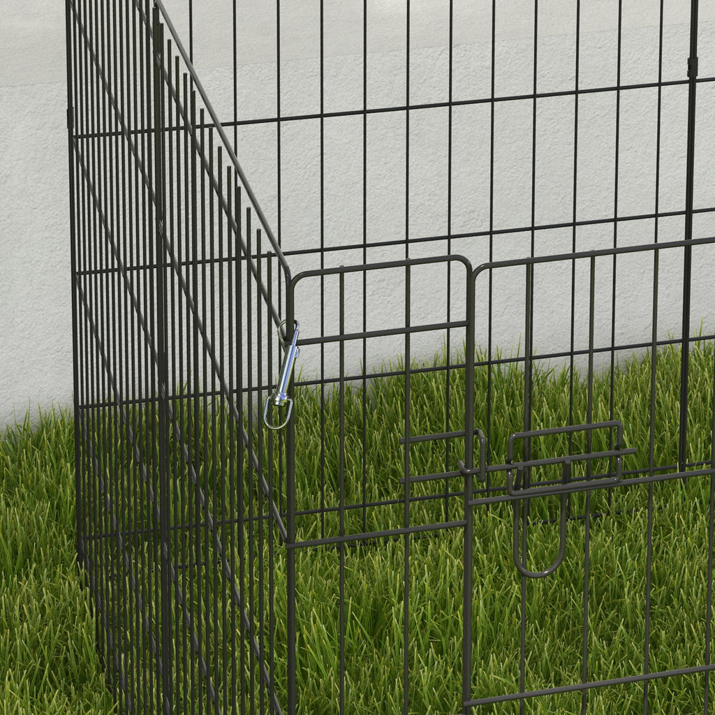 Pawhut fence for dogs and puppies, 8 -piece animal boxes in iron wire, 76 x 61cm black - Borgè