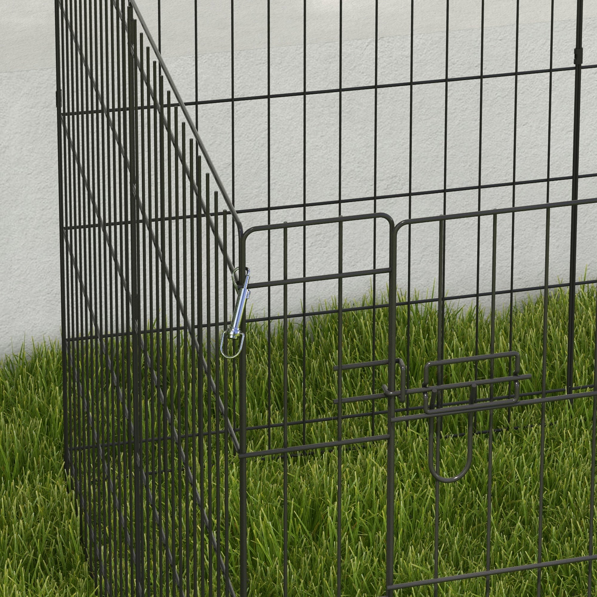 Pawhut fence for dogs and puppies, 8 -piece animal boxes in iron wire, 76 x 61cm black - Borgè