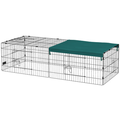 Pawhut for outdoor and interior rabbits with steel roof, 185x75x50cm, green - Borgè