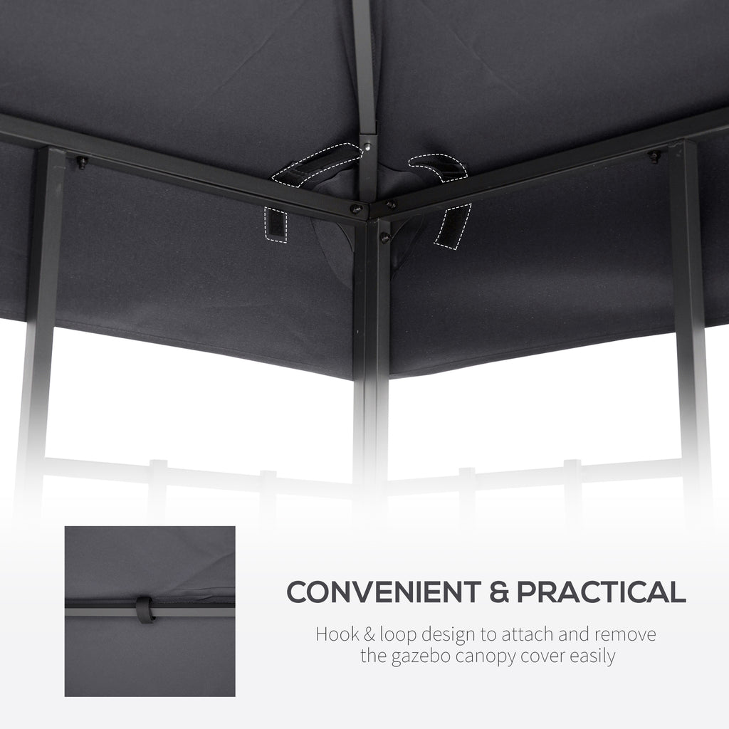 Outsunny spare roof for 3x3m gazebo at 2 levels and UV -resistant, dark gray resistant - Borgè