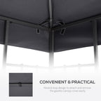 Outsunny spare roof for 3x3m gazebo at 2 levels and UV -resistant, dark gray resistant - Borgè