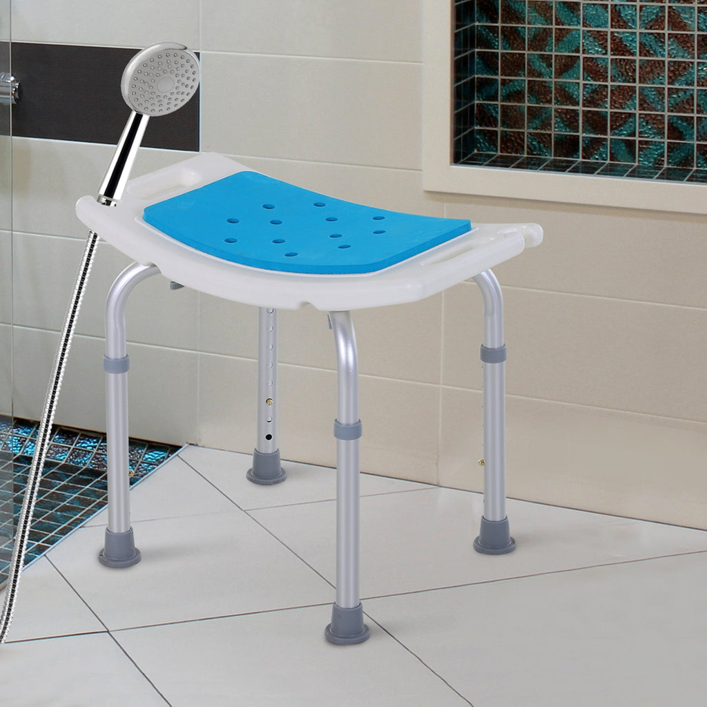 Homcom aluminum shower stool and non -slip plastic, adjustable heights - Borgè