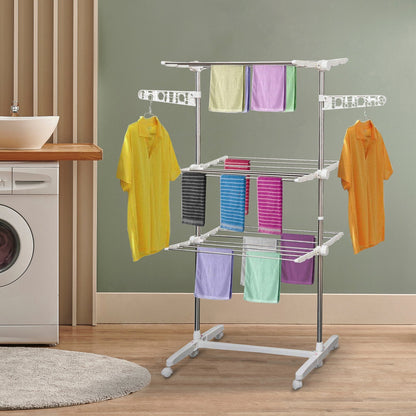 Clothes Hanging Drying Rack with 3 levels | 142x55x172 cm - Borgè