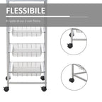Kitchen Cart with removable steel and wheels, 36.5x36.5x89cm - Borgè