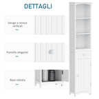 Column Cabinet MDF white saving for bathroom 35x24x170cm - Borgè