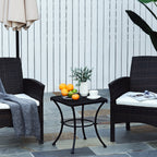 Square Steel Garden Table with Perforated Top, 45x45x50 cm, Black - Borge' Group Limited
