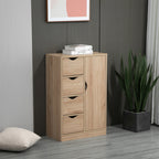 Homcom Bathroom cabinet with 4 drawers, 2nd levels and clipped handles, in chipboard, 54x29x83 cm - Borgè