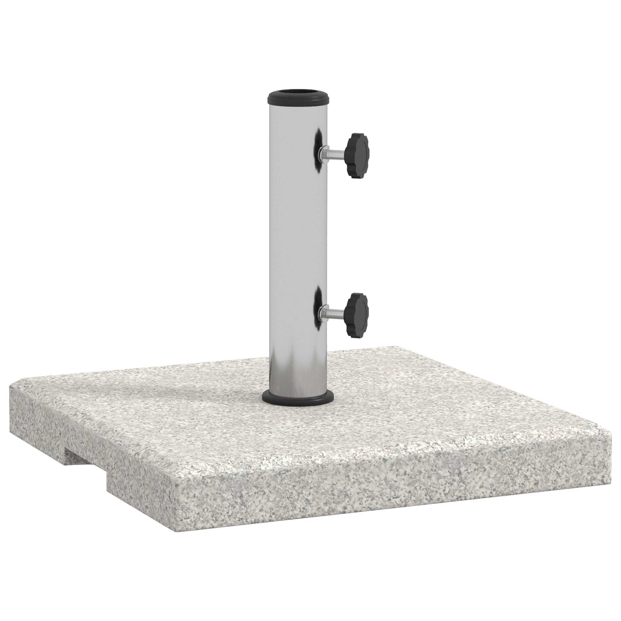 Base Outsunny for garden umbrella 25kg for Ã˜32mm poles, Ã˜38mm and Ã˜48mm, in granite and stainless steel, 38x38x38 cm, gray - Borgè