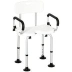 Homcom shower chair for the elderly, disabled and pregnant women padded with U-shaped shape, 54x52x70-82cm, white - Borgè