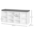 Bench Scarpper with adjustable shelves in white and Grey wood, 104x30x48cm - Borgè