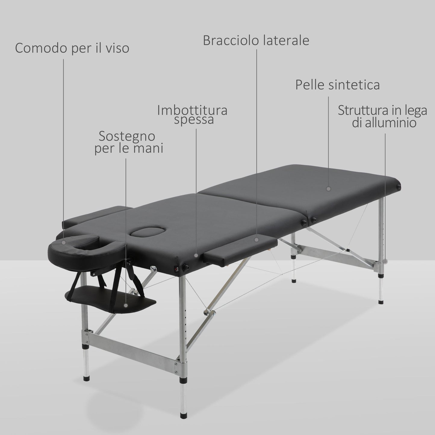 Foldable Aluminum Massage Couch / Portable Massage Bed / Beauty Bed - Borgè