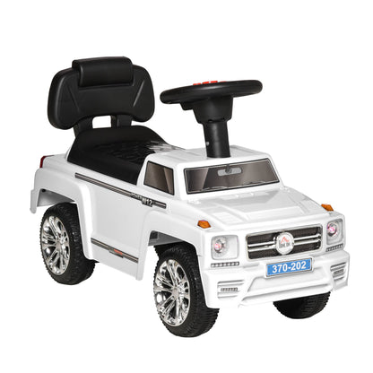 Machine Machine Cavalcabile off-road for children with integrated headlights and music, age 18-36 months, 68x30.5x41.5cm, white - Borgè