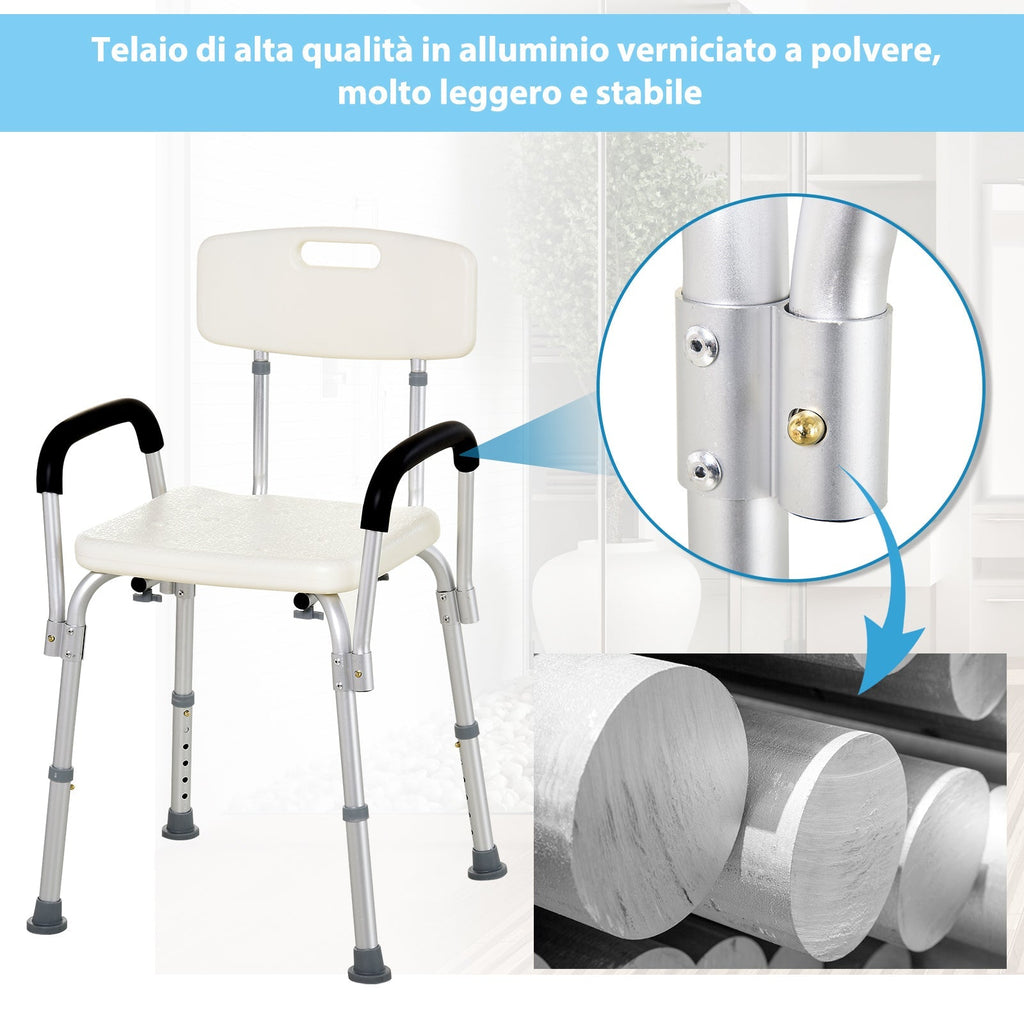 shower chair and bathtub with armrests and adjustable height - Borgè