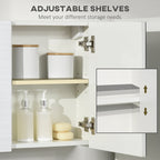 Kleankin Bathroom wardrobe in chipboard and glass with 4 adjustable shelves and wall design, 48x15x45 cm, white - Borgè