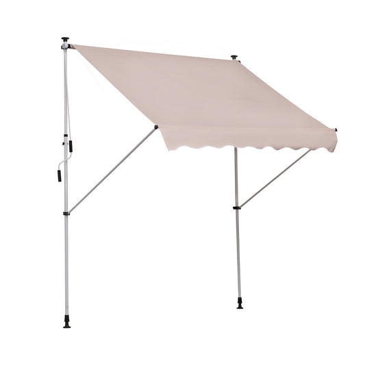 Outsunny sun tent with crank, telescopic frame and beige adjustable corner 200x150cm - Borgè