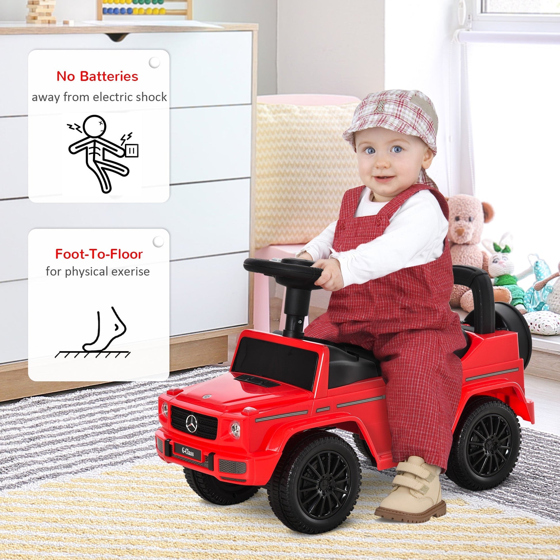 RED MERCEDES | Push Car for children 12-36 months - Borgè