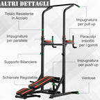 Folding and multipurpose station for steel training with tractions and Roman chair and chair - Borge' Group Limited
