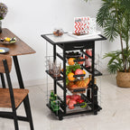 kitchen trolley with 4 removable baskets and 4 black side compartments - Borgè