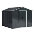 Garden Shed 3.6m² Steel Sheet Tool Storage, Outdoor Tool Shed with 2 Sliding Doors and 4 Ventilation Outlets, 236x174x190cm, Dark Grey - Borge' Group Limited