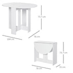 Foldable Table Lunch Dining Table table Console Space For 2 people - Borgè