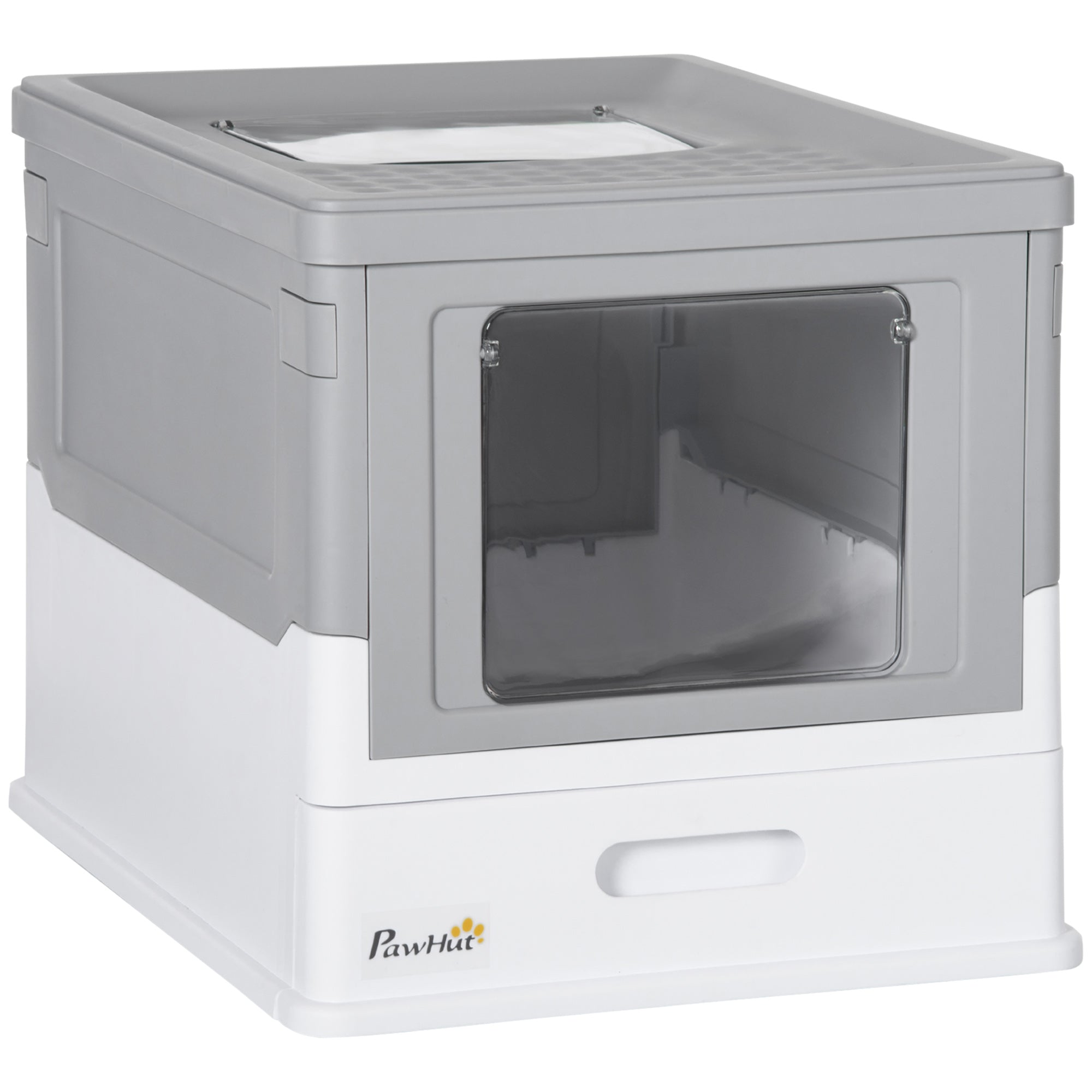 2-Door Closed PP Cat Litter Box with Scoop and Removable Tray, 47.5x35.5x36.7 cm - Borge' Group Limited