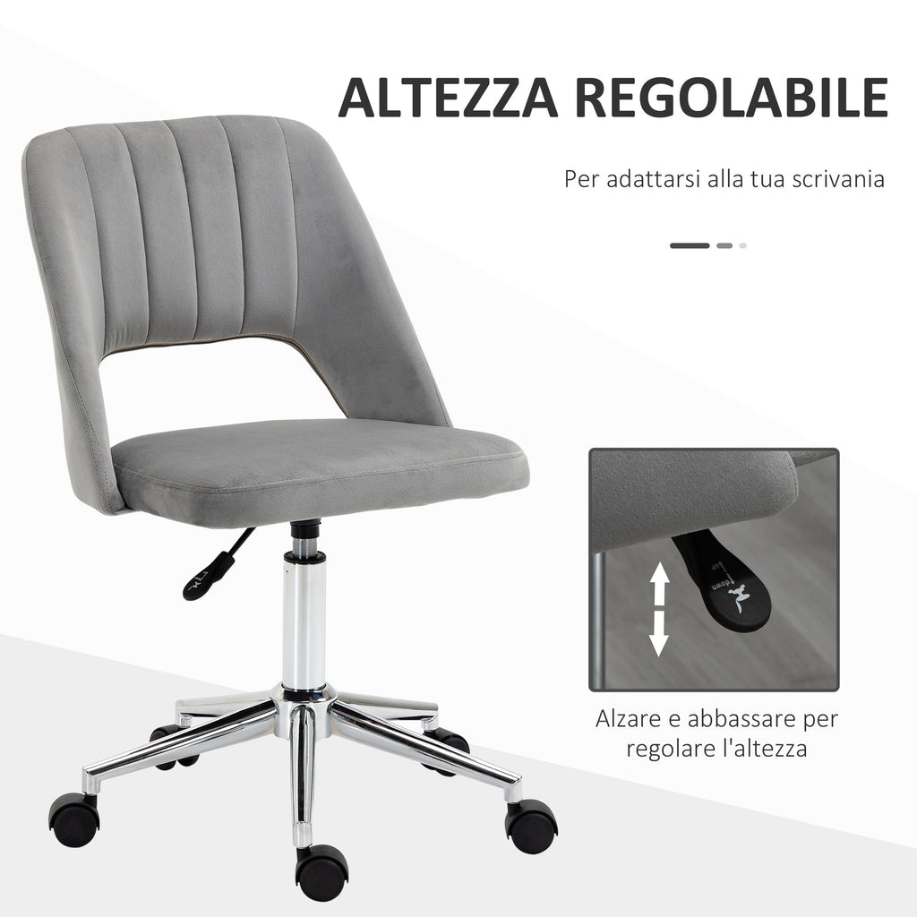 Winter chair of house padding swivel and adjustable height - Grey height - Borgè