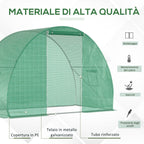 Tunnel Greenhouse with Roll-Up Door and Windows, PE Cover and Steel Structure, 1.5x3x2m, Green - Borge' Group Limited